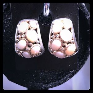 Vintage MOP sterling silver post earrings